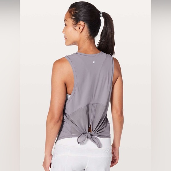 Dusty Dawn Lululemon Ace back slit tie tank top Mauve Violet crewneck sleeveless - Picture 1 of 13